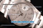 Rolex Datejust II Swiss ETA 2836 Automatic Full Steel with White Dial and Luminous Stick Markers (BP)