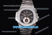 Patek Philippe Nautilus Clone PP 315 Automatic Stainless Steel Case/Bracelet with Black Dial and Steel Bezel (BP)