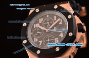 Audemars Piguer Royal Oak Offshore Chronograph Swiss Valjoux 7750 Automatic Rose Gold Case with Numeral Markers Black Dial and PVD Bezel -Super LumiNova