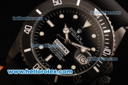 Rolex Submariner Automatic Movement PVD Case with Black Dial - Black Bezel and Black Rubber Strap