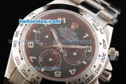 Rolex Daytona Swiss Valjoux 7750 Chronograph Automatic Movement Full Steel with Black Dial and Arabic Numerals