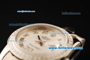 Rolex Datejust Automatic Movement Full Steel with ETA Coating Case with Silver Dial-Diamond Bezel