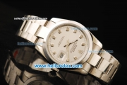 Rolex Datejust Oyster Perpetual Automatic with White Dial and Diamond Marking-Small Calendar
