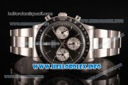 Rolex Daytona Vintage Chrono Miyota OS20 Quartz Steel Case/Bracelet with Stick Markers and Black Dial