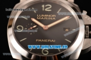 Panerai luminor Marina "Hong Kong" Lite Best Edition PAM 618 Q Clone P.9000 Automatic Steel Case with Stick/Arabic Numeral Markers and Green Leather Strap (H)