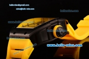 Richard Mille RM036 ST28-UP Automatic PVD Case with White Markers Yellow Rubber Strap and Skeleton Dial - 7750 Coating