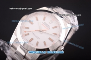 Rolex Milgauss Rolex 3131 Full Steel with White Dial and Orange Stick Markers