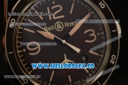 Bell&Ross BR 123 FALCON Miyota 9015 Automatic Steel Case with Brown Dial and Black Rubber Strap