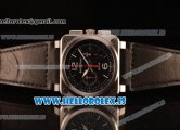 Bell Ross BR03-94 Valjoux 7750 Chrono Auto 316L Steel Case With Black Dial Calfskin Strap