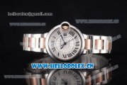 Cartier Ballon Bleu Medium Seiko NH06 Quartz Steel Case with Silver Dial and Roman Numeral Markers Two Tone Bracelet (YF)