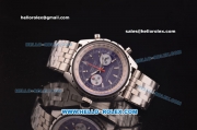 Breitling Chronomatic Chrono Swiss Valjoux 7750 Manual Winding Movement Steel Case and Strap with Blue Dial
