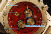 Ferrari Automatic Full Steel Case with Red Dial and Black Markers-SS Strap