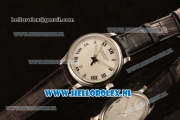 Chopard L.U.C 9015 Auto Steel Case with Grey Dial and Black Leather Strap - 1:1 Original (JF)