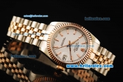 Rolex Datejust Automatic Movement ETA Coating Case with White Dial and Stick Markers-Two Tone Strap