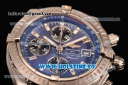 Breitling Chronomat Evolution Swiss Valjoux 7750 Automatic Steel Case with Blue Dial and Silver Stick Markers (BP)