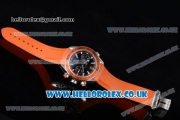 Omega Seamaster Planet Ocean 600M Co-Axial Chronograph Clone Omega 9300 Automatic Steel Case with Black Dial Stick Markers and Orange Rubber Strap (EF)