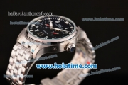 IWC Pilots Asia ST16 Automatic Full Steel with Black Dial and White Stick/Arabic Numeral Markers