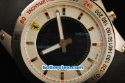 Ferrari Lap Time Chronograph Quartz Movement Steel Case with Stick Markers and Black Rubber Strap