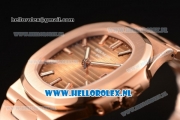 Patek Philippe Nautilus 9015 Auto Rose Gold Case with Brown Dial and Rose Gold Bracelet - 1:1 Origianl