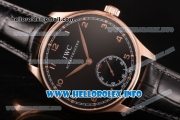 IWC Portuguese Asia 6497 Manual Winding Rose Gold Case with Black Dial and Arbaic Numeral Markers