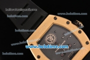 Richard Mille Tourbillon RM 057 Dragon Swiss ETA 2824 Automatic Yellow Gold&Diamonds Case with Black Rubber Strap and Gold Dragon Dial - 1:1 Original