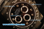 Rolex Daytona Chronograph Swiss Valjoux 7750 Automatic Movement Full PVD with Black Dial and Diamond Markers