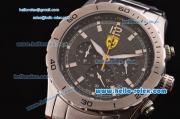 Ferrari Chronograph Miyota OS20 Quartz Full Steel with White Markers and Black Dial