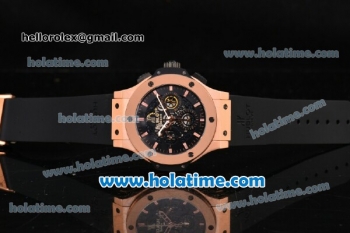 Hublot Big Bang Aero Bang Chrono Swiss Valjoux 7750 Automatic Rose Gold Case with Stick Markers and Skeleton Dial