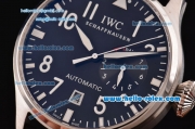 IWC Big Pilot ST25 Automatic Steel Case with Black Dial Numeral Markers and Black Leather Strap