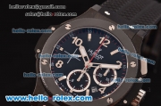 Hublot Big Bang Chronograph Swiss Valjoux 7750-DD Automatic PVD Case with Stick Markers and Black Dial