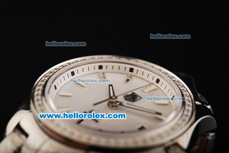 Tag Heuer Link 200 Meters Swiss Quartz Movement Full Steel with White MOP Dial and Stick Markers-Lady Model - Click Image to Close