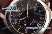 Panerai Luminor Marina PAM00164 Swiss Valjoux 7750-MD Automatic Steel Case with Black Dial and Brown Leather Strap - 1:1 Original