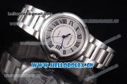 Cartier Ballon Bleu De Mideum Swiss Quartz Stainless Steel Case/Bracelet with White Dial and Roman Numeral Markers