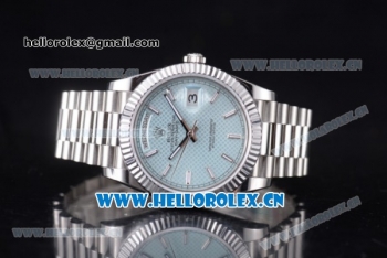 Rolex Day-Date II Swiss ETA 2836 Automatic Stainless Steel Case/Bracelet with Light Blue Dial and Stick Markers (BP)