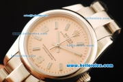 Rolex Oyster Perpetual Automatic Movement ETA Coating Case with Orange Dial and Stick Markers/Arabic Numerals