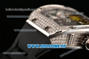 Richard Mille RM026-01 Miyota 6T51 Automatic Diamonds/Steel Case with Diamonds Panda Dial and Black Rubber Strap