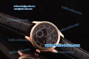 IWC Portuguese Vintage Swiss ETA 2836 Automartic Rose Gold Case with Black Dial and Black Leather Strap