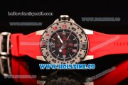 Richard Mille RM028 Swiss Valjoux 7750 Automatic Steel Case with Skeleton Dial and Red Rubber Strap - Red