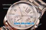 Cartier Calibre De Swiss ETA 2824 Automatic Steel Case with White Dial and Black Roman Numeral Markers