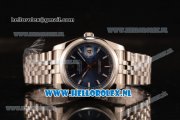 Rolex Datejust Clone Rolex 3135 Automatic Steel Case with Stick Markers Blue Dial and Steel Bracelet