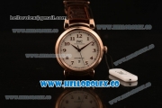 IWC Da Vinci Swiss ETA 2892 Automatic Steel Case with White Dial Arabic Numeral Markers and Genuine Leather Strap