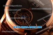 Audemars Piguet Jules Audemars Tourbillon Grande Date Swiss Tourbillon Manual Winding Rose Gold Case with Black Dial and Brown Leather Strap (TF)