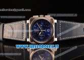 Bell Ross BR03-94 Valjoux 7750 Chrono Auto 316L Steel Case With Blue Dial Calfskin Strap