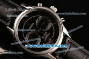 Omega De Ville Co-Axial Chronograph VK Quartz Movement Steel Case and Black Leather Strap with Black Dial