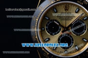 Rolex Daytona Chrono Clone Rolex 4130 Automatic Yellow Gold Case with Yellow Dial Ceramic Bezel and Black Rubber Strap - 1:1 Original (EF)