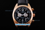 Bell & Ross Automatic Movement Rose Gold Case with Black Dial