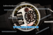 HYT H1 Clone HTY Cal.101 Manual Winding PVD Case with White Dial Arabic Numeral Markers and Rubber Strap