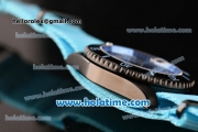 Rolex Submariner Asia 2813 Automatic PVD Case with Blue Markers Carbon Fiber Dial and Blue Nylon Strap