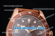 Tudor Heritage Black Bay Swiss ETA 2824 Automatic Rose Gold Case with Brown Dial Brown Leather Strap and Dot Markers (ZF)