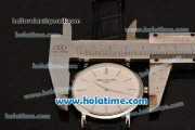Patek Philippe Calatrava Miyota OS2035 Quartz Steel Case with White Dial and Stick Markers